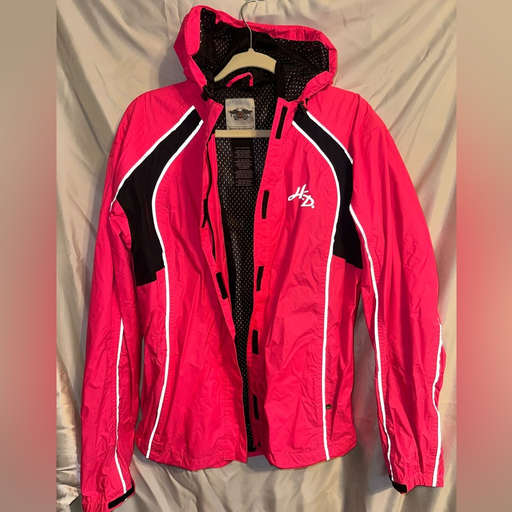 Brand New - Never Worn Harley-Davidson Hot Pink Rain Jacket - Picture 2 of 4